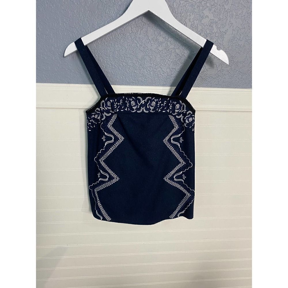 Gianni Bini Black Crochet Sleeveless Boho Cropped Top Size XS
